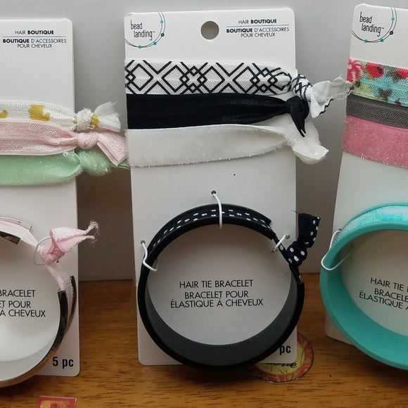 Hair Tie Bracelet 5 Piece each Pack - Picture 1 of 4